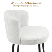 25.2" Counter & Bar Stool with Large Seat and Back (Set of 2) -White/SW9803ALWFQ2