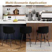 25.2" Counter & Bar Stool with Large Seat and Back (Set of 2) -Black/SW9803ALKAQ2