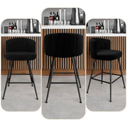 25.2" Counter & Bar Stool with Large Seat and Back (Set of 2) -Black/SW9803ALKAQ2