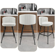 25.2" Counter & Bar Stool with Large Seat and Back (Set of 2) -White/SW9803ALWFQ2
