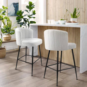 25.2" Counter & Bar Stool with Large Seat and Back (Set of 2) -White/SW9803ALWFQ2
