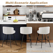 25.2" Counter & Bar Stool with Large Seat and Back (Set of 2) -White/SW9803ALWFQ2