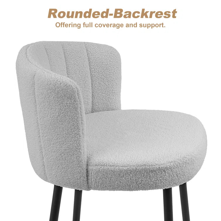 25.2" Counter & Bar Stool with Large Seat and Back (Set of 2) -Gray/SW9803ALEOQ2