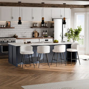 25.2" Counter & Bar Stool with Large Seat and Back (Set of 2) -White/SW9803ALWFQ2