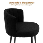 25.2" Counter & Bar Stool with Large Seat and Back (Set of 2) -Black/SW9803ALKAQ2