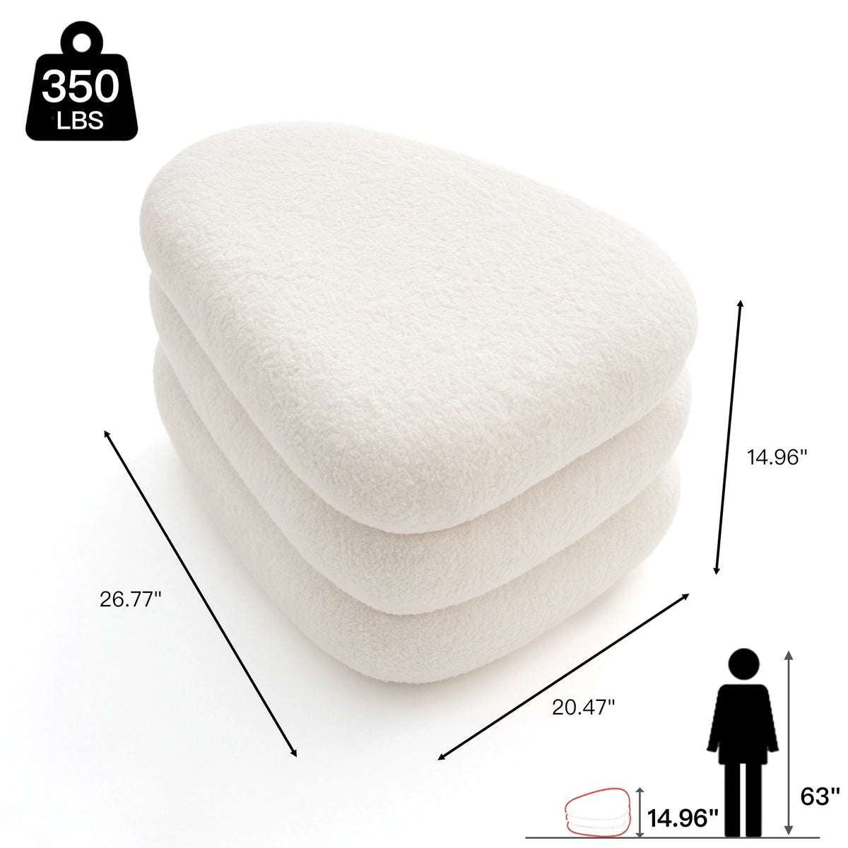 Modern Upholstered Ottoman with Hidden Storage & Lift-Top