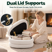 Modern Upholstered Ottoman with Hidden Storage & Lift-Top