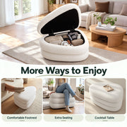 Modern Upholstered Ottoman with Hidden Storage & Lift-Top