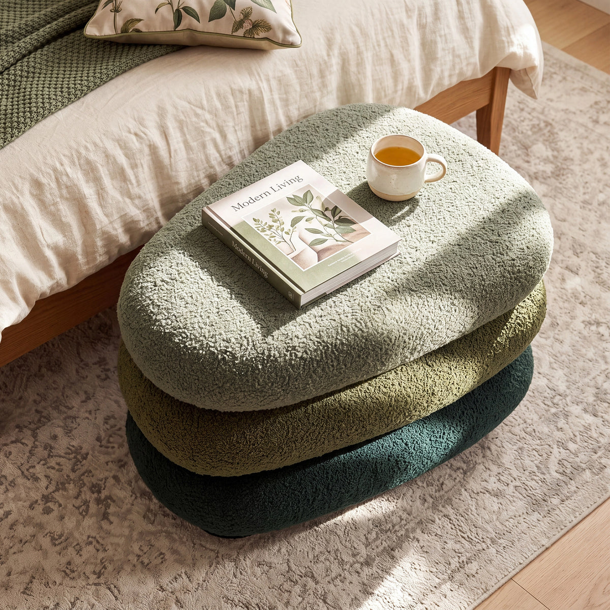 Modern Upholstered Ottoman with Hidden Storage & Lift-Top