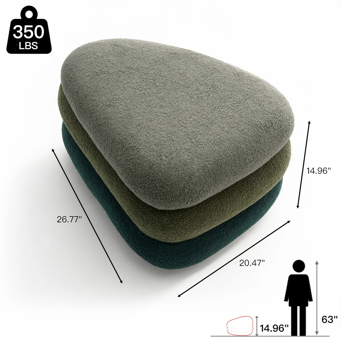 Modern Upholstered Ottoman with Hidden Storage & Lift-Top