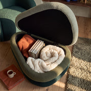 Modern Upholstered Ottoman with Hidden Storage & Lift-Top