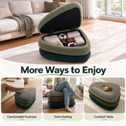 Modern Upholstered Ottoman with Hidden Storage & Lift-Top
