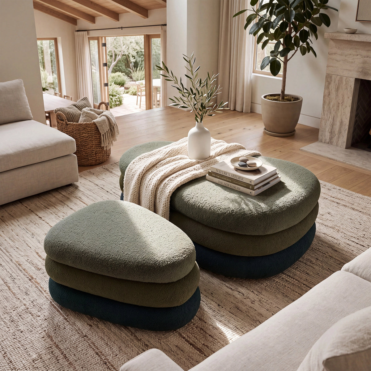 Modern Upholstered Ottoman with Hidden Storage & Lift-Top