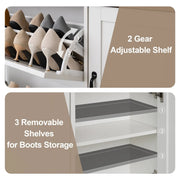 28 Pair Large Shoe Storage Cabinet with Adjustable Shelves - White/SW9716ABWR