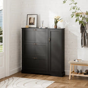 28 Pair Large Shoe Storage Cabinet with Adjustable Shelves - White/SW9716ABWR