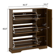 28 Pair Large Shoe Storage Cabinet with Adjustable Shelves - Brown/SW9716ABOS