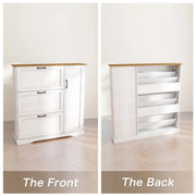 28 Pair Large Shoe Storage Cabinet with Adjustable Shelves - White/SW9716ABWR