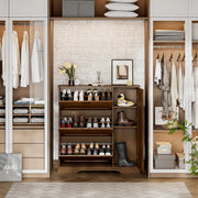 28 Pair Large Shoe Storage Cabinet with Adjustable Shelves - Brown/SW9716ABOS