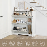 28 Pair Large Shoe Storage Cabinet with Adjustable Shelves - White/SW9716ABWR