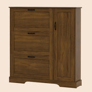 28 Pair Large Shoe Storage Cabinet with Adjustable Shelves - Brown/SW9716ABOS