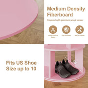 32 Pair Rotating Shoe Rack Fits Shoe Size up to 10 - Pink/SW9718ACIF
