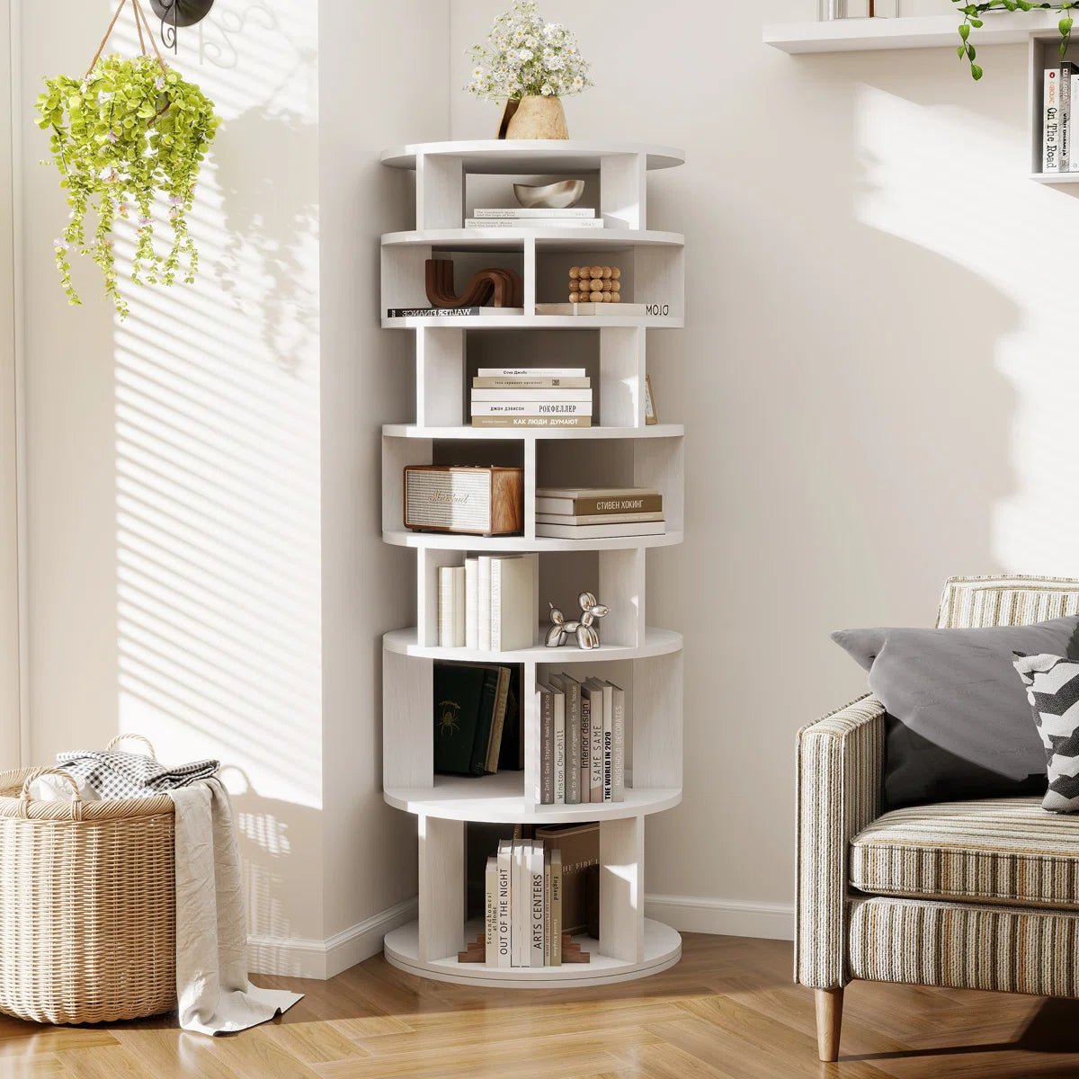 32 Pair Rotating Shoe Rack Fits Shoe Size up to 10 - White/SW9718ACWR