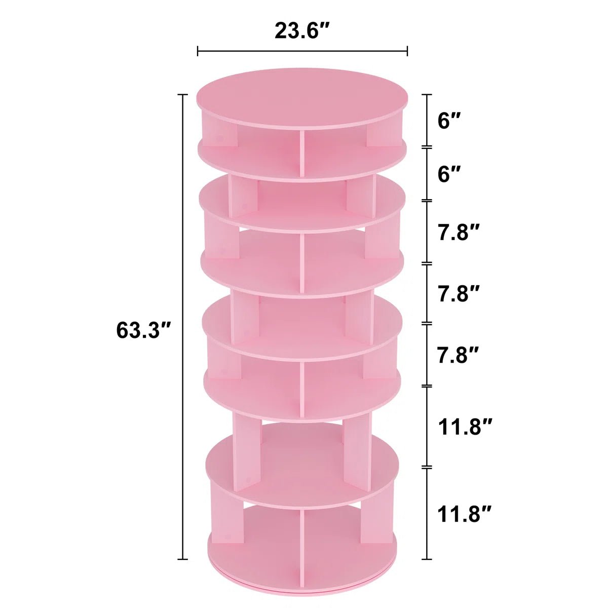 32 Pair Rotating Shoe Rack Fits Shoe Size up to 10 - Pink/SW9718ACIF