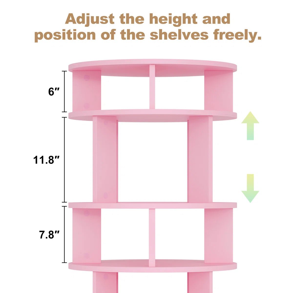32 Pair Rotating Shoe Rack Fits Shoe Size up to 10 - Pink/SW9718ACIF