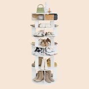 32 Pair Rotating Shoe Rack Fits Shoe Size up to 10 - White/SW9718ACWR