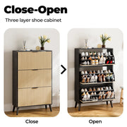 36 Pair Flip Drawer Shoe Storage Cabinet - Light Khaki/SW9736AKTJ