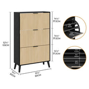 36 Pair Flip Drawer Shoe Storage Cabinet - Light Khaki/SW9736AKTJ