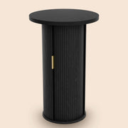 36'' Round Tambour Counter-Height Dining Table – Modern Wood Pedestal Base -Black/SW9739AKKB