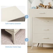 4 Drawer Metal - Framed Fabric Storage Cabinet - White/SW9727AKWN