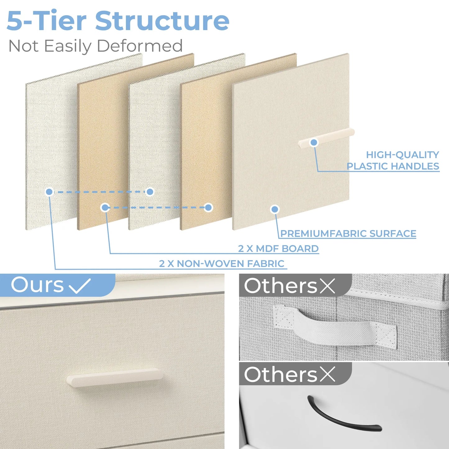4 Drawer Metal - Framed Fabric Storage Cabinet - White/SW9727AKWN