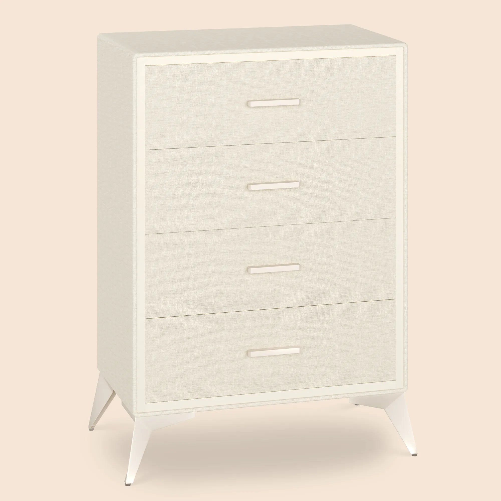 4 Drawer Metal - Framed Fabric Storage Cabinet - White/SW9727AKWN
