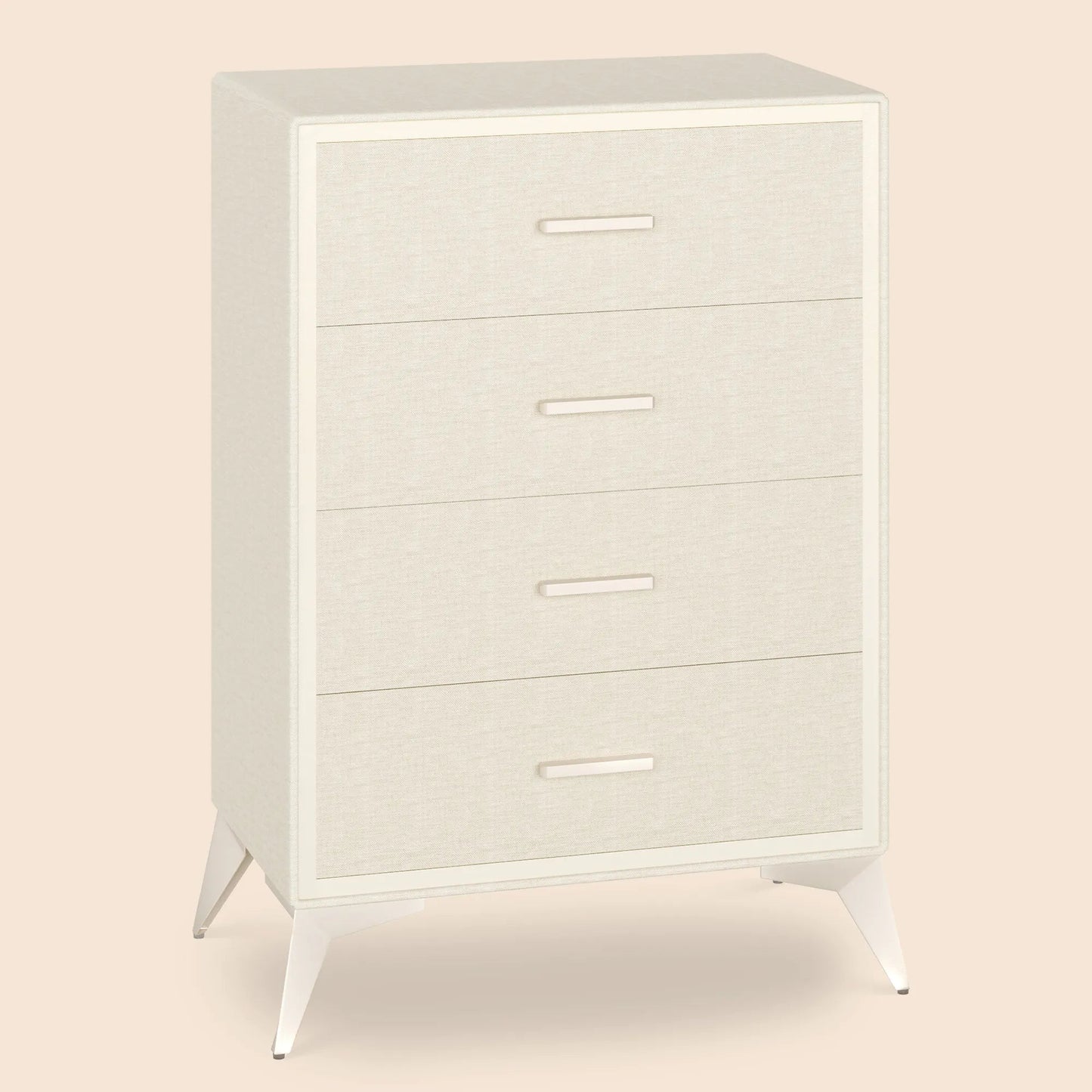 4 Drawer Metal - Framed Fabric Storage Cabinet - White/SW9727AKWN