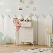 4 Drawer Metal - Framed Fabric Storage Cabinet - White/SW9727AKWN