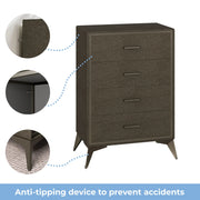 4 Drawer Metal - Framed Fabric Storage Cabinet - Brown/SW9727AKGT