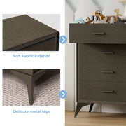 4 Drawer Metal - Framed Fabric Storage Cabinet - White/SW9727AKWN