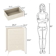 4 Drawer Metal - Framed Fabric Storage Cabinet - White/SW9727AKWN