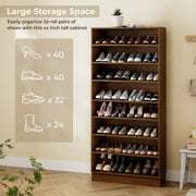 40 Pair Large Shoe Cabinet Shoe Rack with Adjustable Shelf -Brown/SW9730ACOB