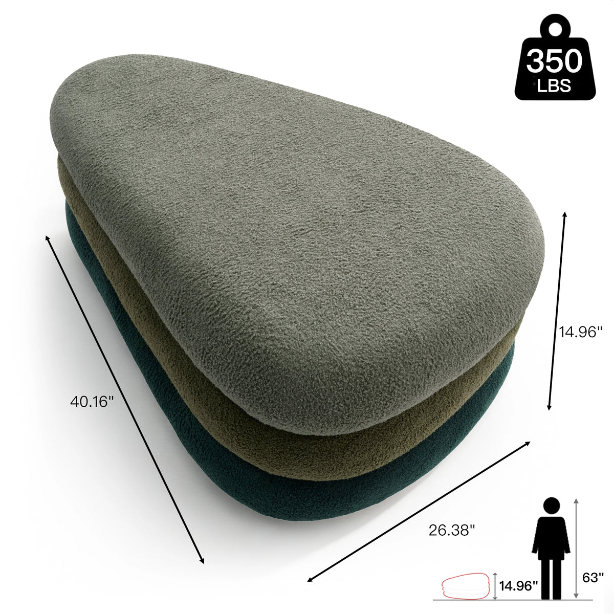 Modern Upholstered Ottoman with Hidden Storage & Lift-Top