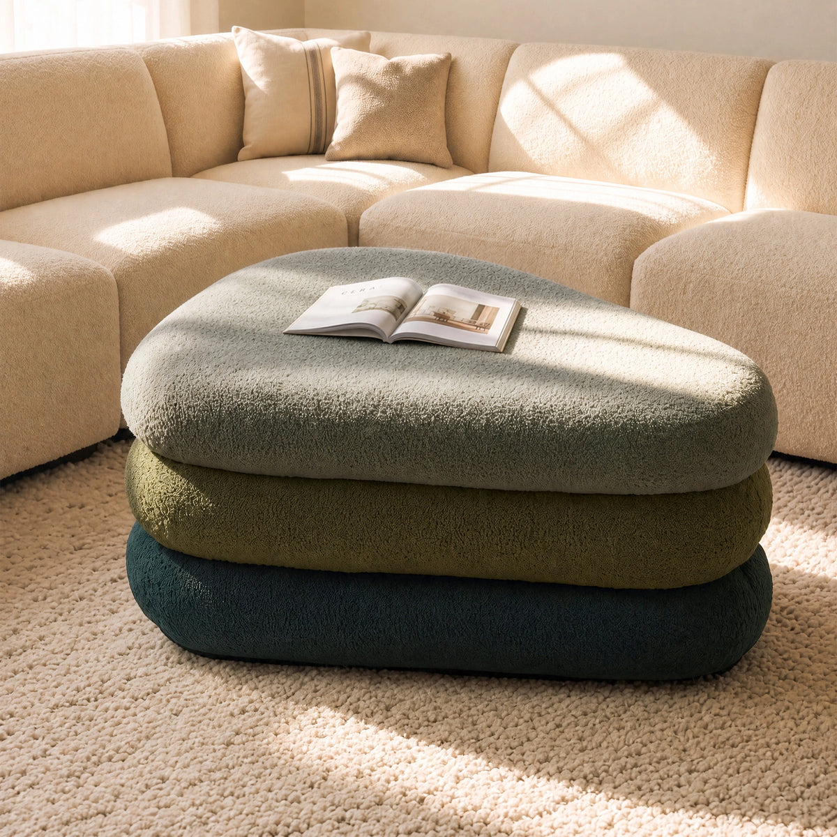 Modern Upholstered Ottoman with Hidden Storage & Lift-Top