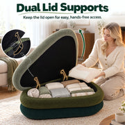 Modern Upholstered Ottoman with Hidden Storage & Lift-Top