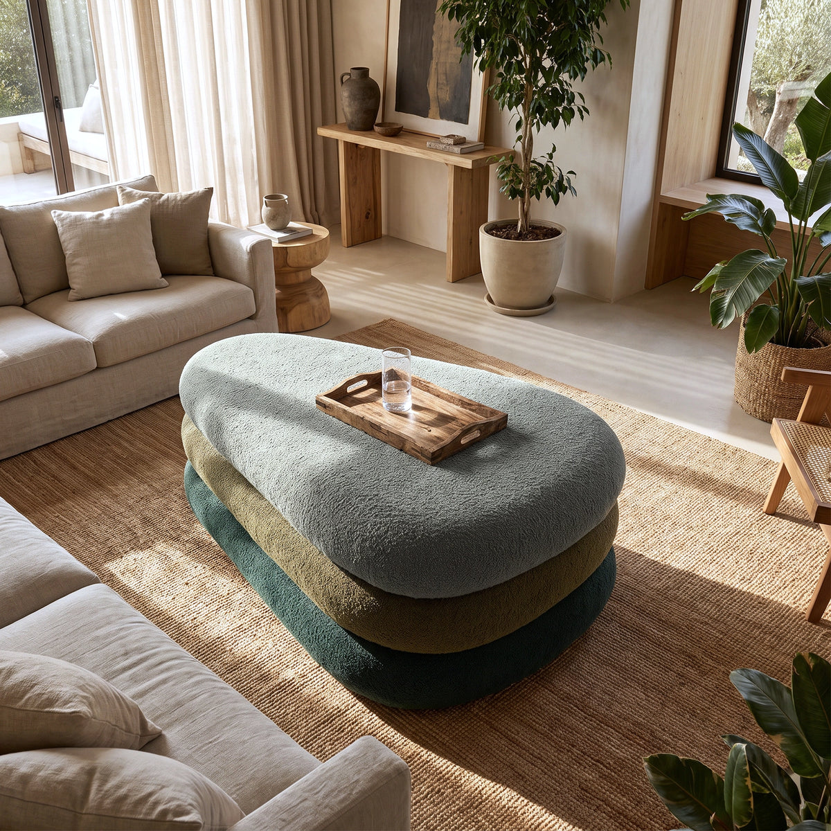 Modern Upholstered Ottoman with Hidden Storage & Lift-Top