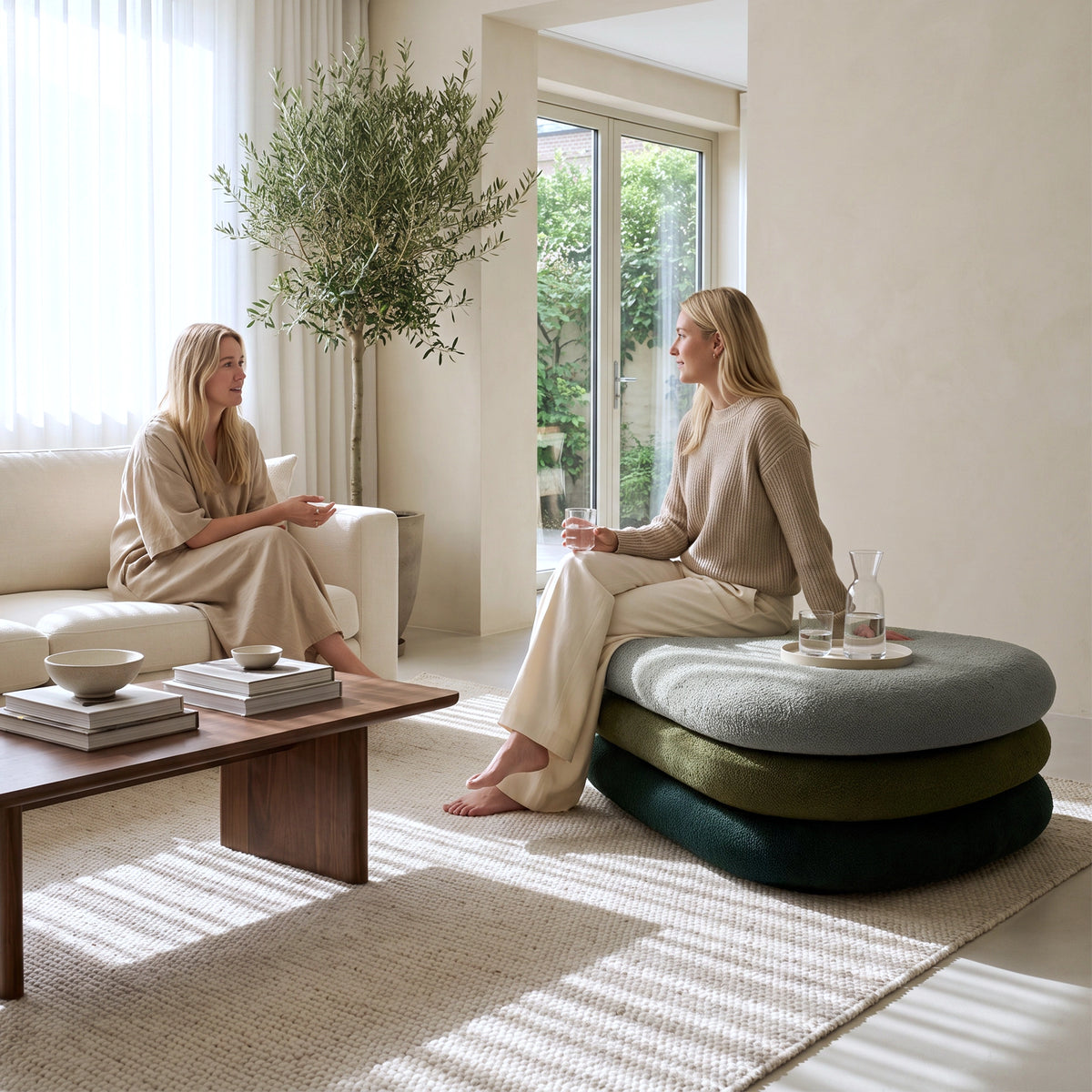 Modern Upholstered Ottoman with Hidden Storage & Lift-Top