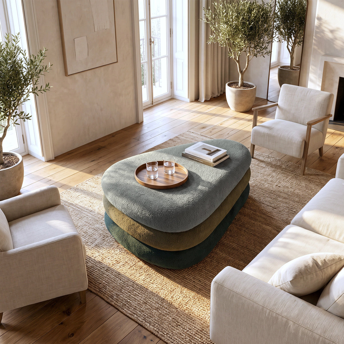 Modern Upholstered Ottoman with Hidden Storage & Lift-Top