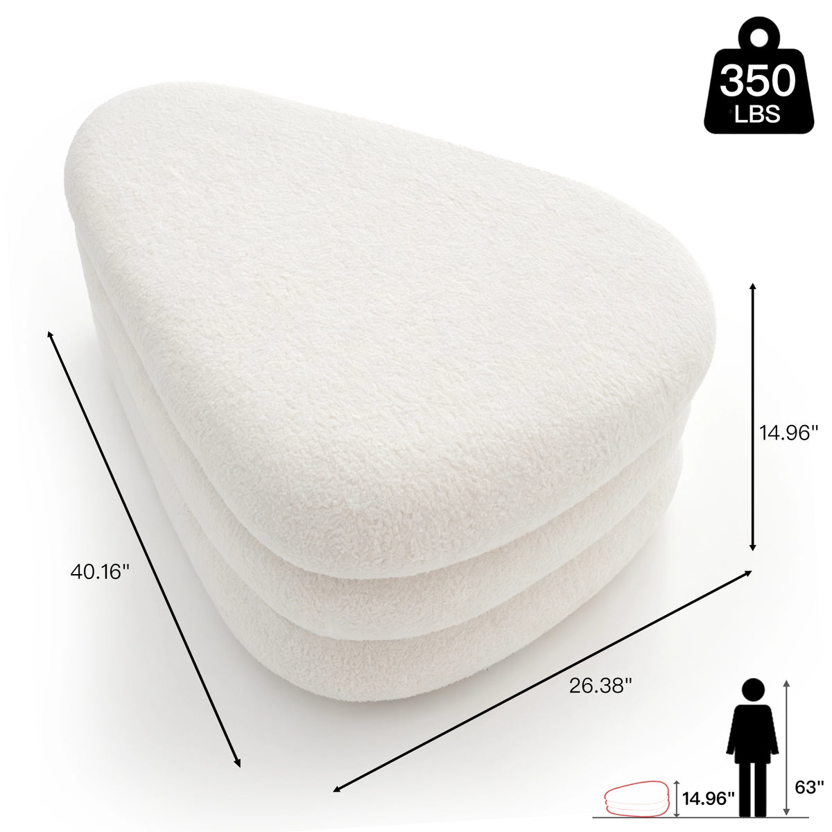 Modern Upholstered Ottoman with Hidden Storage & Lift-Top