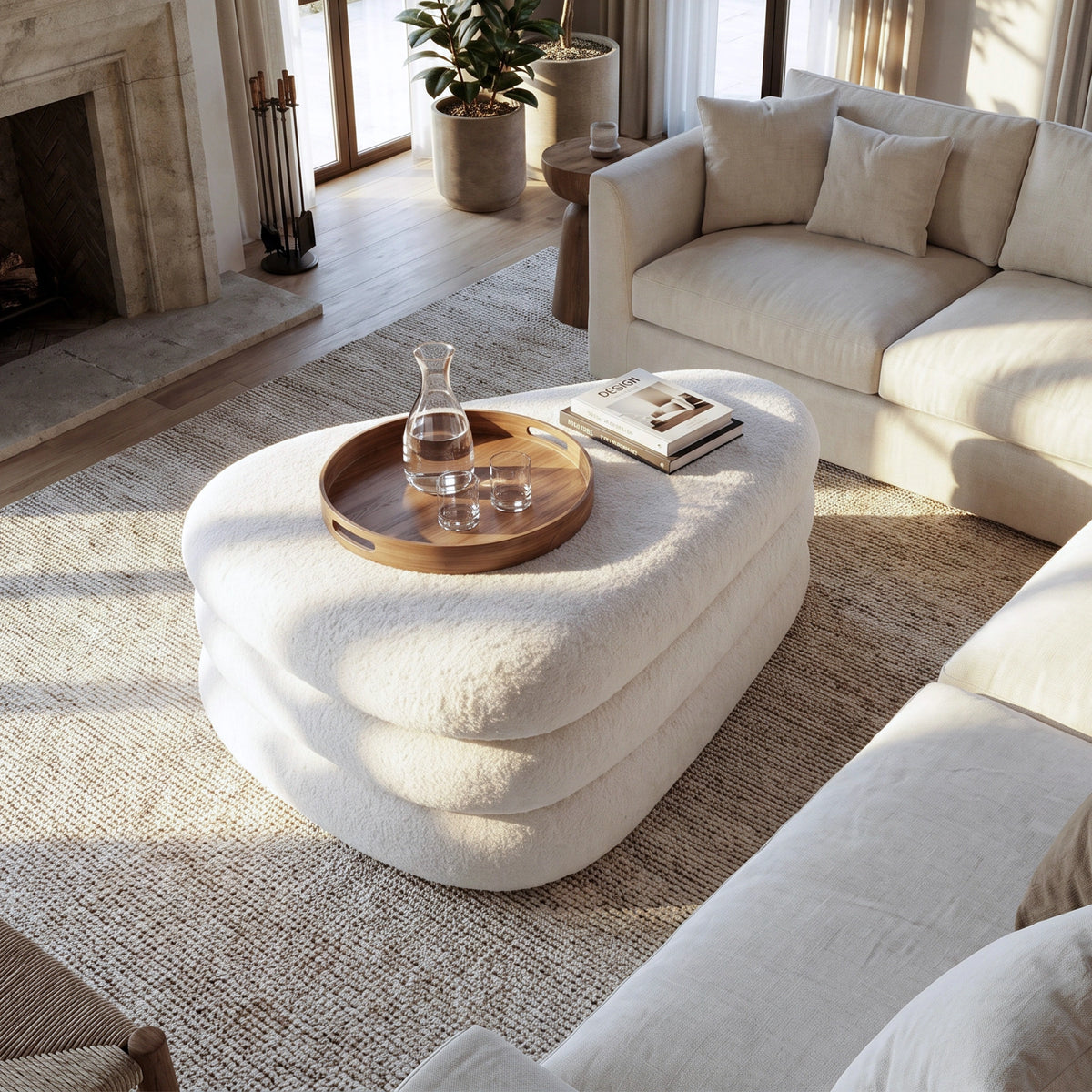 Modern Upholstered Ottoman with Hidden Storage & Lift-Top