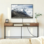 63" Console Table with Drawers and Outlets - Black/SW9715CKOS